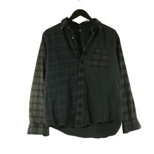 Urban Outfitters Green Blue Patchwork Flannel Small Piecework Preowned Wash Wear